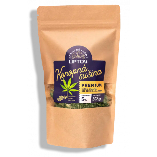 Konopný čaj premium CBG 5% 30g Konopná Farma Liptov