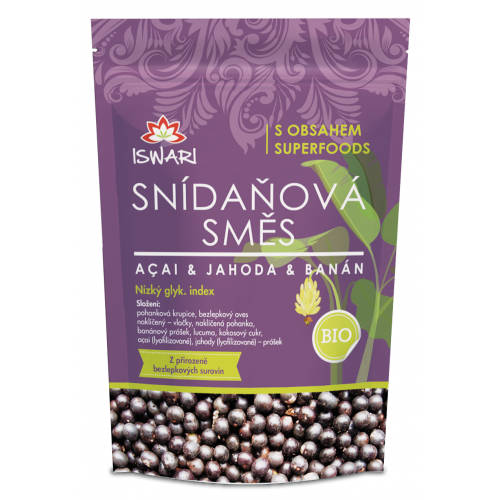 Raňajková zmes ACAI/JAHODA/BANÁN 300g Iswari