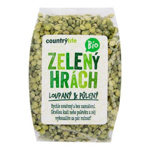 Hrach zelený lúpaný BIO 500g Country Life