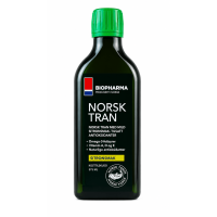 NORSK TRAN Olej z treščej pečene - CITRÓN 250ml BIOPHARMA