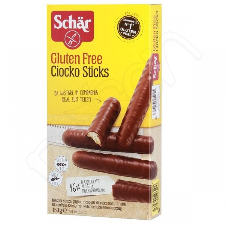 Bezlepkový Ciocko sticks - sušienky v mliečnej čokoláde 150g Schär