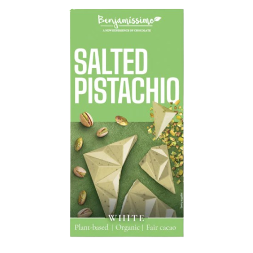 Čokoláda biela slané pistácie 60g BIO BENJAMÍSSIMO Čokoláda biela slané pistácie 60g BIO BENJAMÍSSIMO